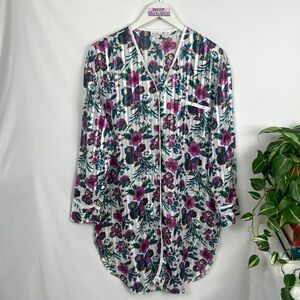 Vintage Floral Long Sleeve Sleep Dress